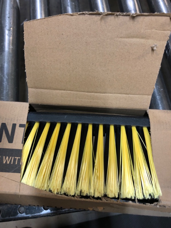 Photo 3 of 24 Inches Push Broom Outdoor Heavy Duty Broom with 63" Long Handle for Deck Driveway Garage Yard Patio Concrete Floor Cleaning Yellow Yellow 24 Inches Heavy Duty