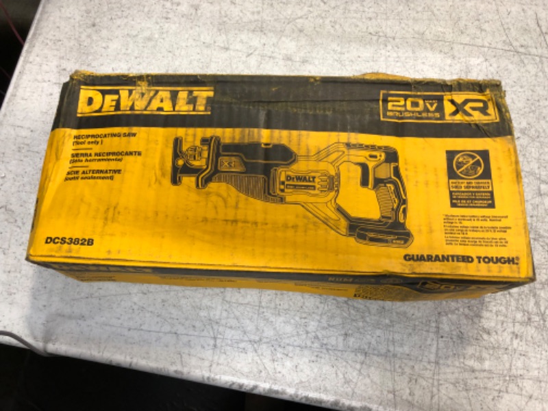 Photo 3 of DEWALT DCS382B 20V MAX* XR® Brushless Cordless Reciprocating Saw (Tool Only) , Black