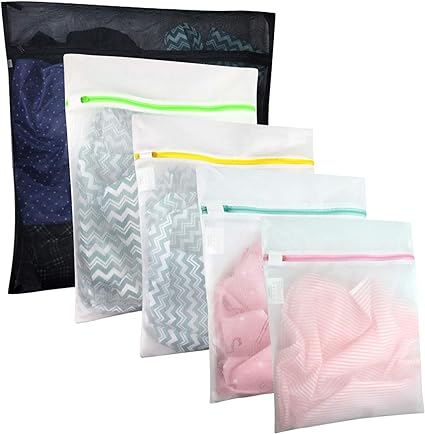 Photo 1 of 5PCSMesh Laundry Bags for Delicates with Premium Zipper, Travel Storage Organize Bag, Clothing Washing Bags for Laundry, Blouse, Bra, Hosiery, Stocking, Underwear, Lingerie
