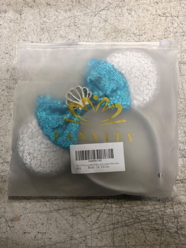 Photo 2 of FANYITY Mouse Ears, Sequin Mouse Ears Headband for Boys Girls Women halloween&Disney Trip (Silver Crown)
