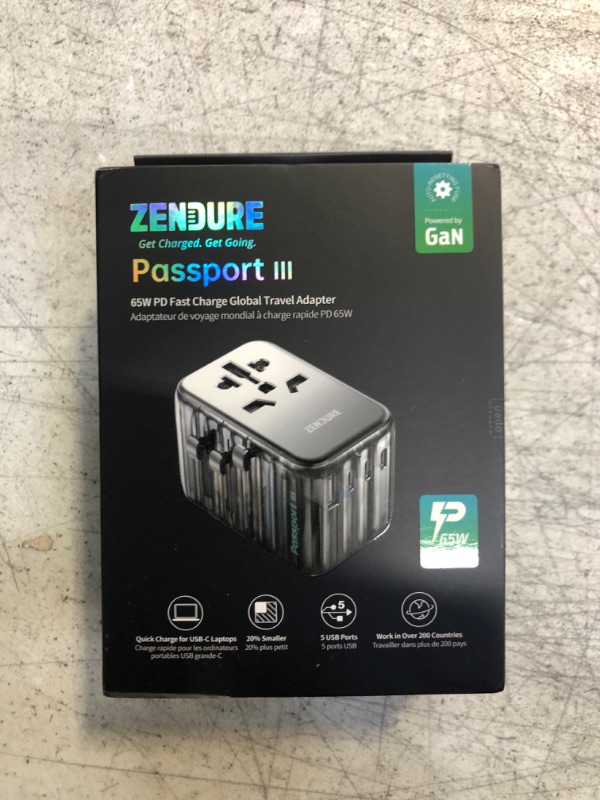 Photo 2 of Zendure Universal Travel Adapter 65W PD Fast Charger 4 USB-C,1 USB-A, International Wall Charger AC Plug Adaptor All in One Worldwide Power Charger Compatible with Laptops iPad iPhone AirPods Black-PPG3