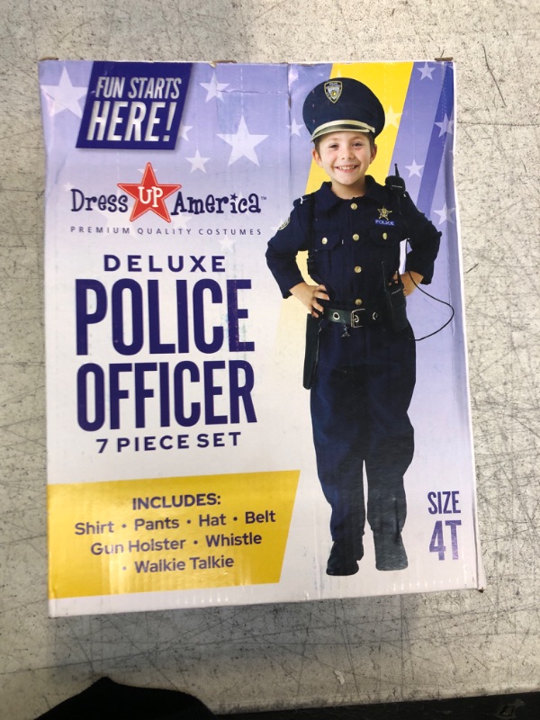 Photo 2 of Dress Up America Police Costume for Kids - Police Officer Costume for Boys - Cop Uniform Set With Accessories Toddler 4