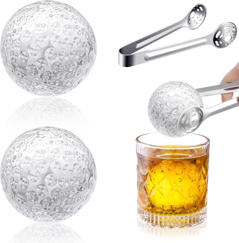 Photo 1 of 5 Pcs Golf Ball Whiskey Chillers with Box Portable Ice Stone Set Whiskey Ice Hockey Clip Whiskey Ice Cubes Chilling Rocks for Birthday Housewarming Husband Dad Friend
