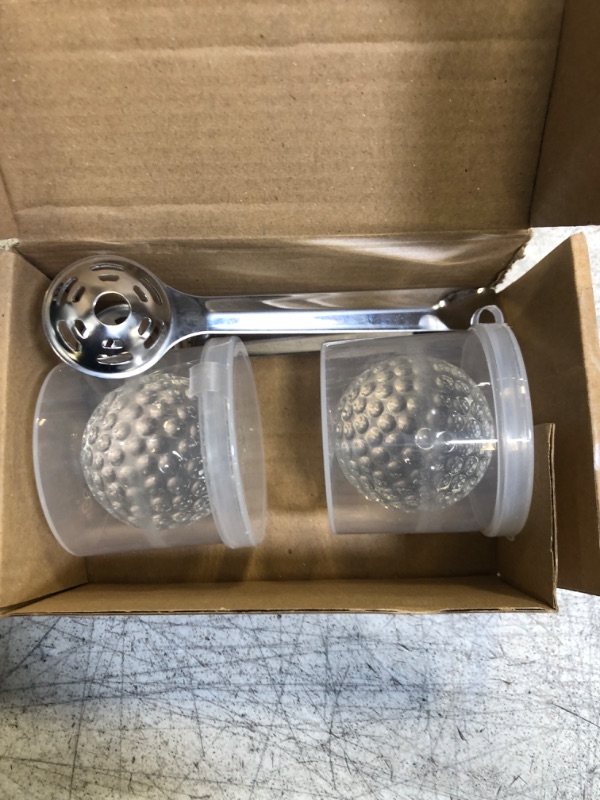 Photo 2 of 5 Pcs Golf Ball Whiskey Chillers with Box Portable Ice Stone Set Whiskey Ice Hockey Clip Whiskey Ice Cubes Chilling Rocks for Birthday Housewarming Husband Dad Friend
