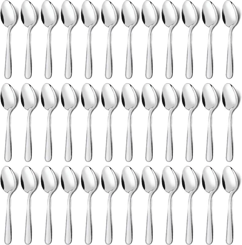 Photo 1 of 36-Piece Spoons Silverware Set (6.7 inch), Unokit Stainless Steel Dinner Spoons, Dessert Spoon, Tablespoon, Silverware Spoons Only for Home, Kitchen or Restaurant - Mirror Polished, Dishwasher Safe

