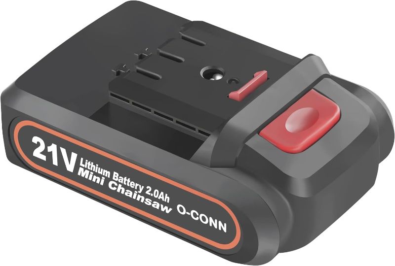 Photo 1 of O-CONN Mini Chainsaw Battery Replacement, 21V MAX 2000mAh Rechargeable Battery, Cordless Electric Portable Handheld Chainsaw Accessories (Model 1)
