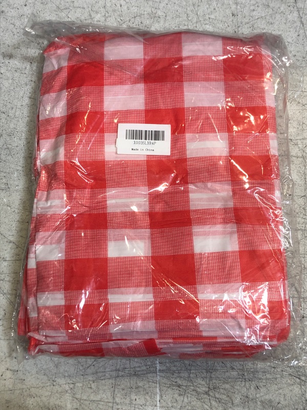Photo 2 of 10 pcs Christmas Tablecloth Premium Plastic Dark red Checkered BBQ Tablecloth - Gingham Checkerboard Disposable Plastic Tablecloth 78 inch