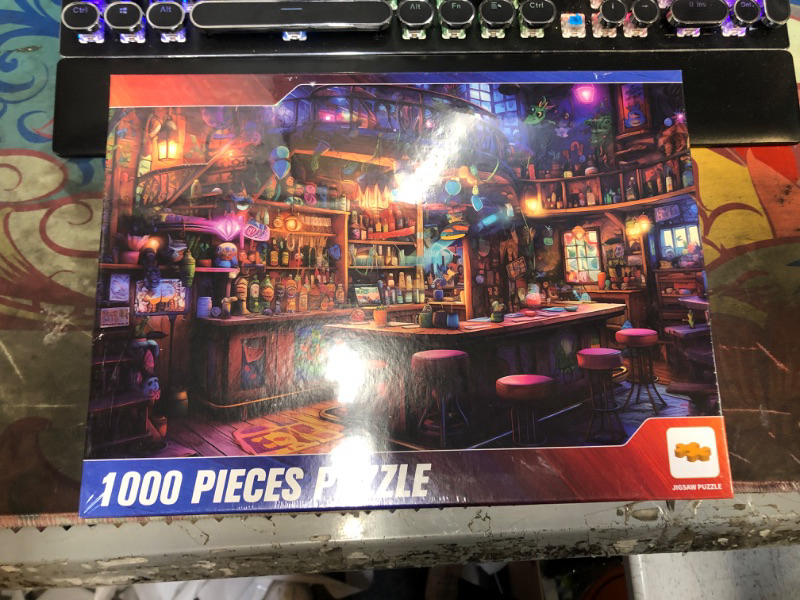 Photo 2 of 1000 Piece Wooden Puzzle for Adults,Bar Jigsaw Puzzles for Adults,Cluttered Puzzles for Adults or Kids,Art Decorations,Wall Decoration,Educational Toys,Gifts of Artwork,Finished Size 29.5"X20"