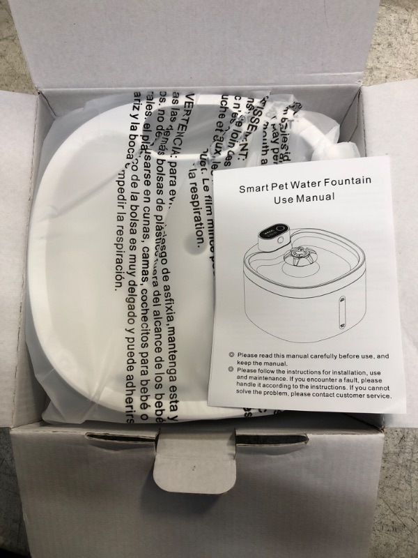 Photo 1 of TEFIRE 2.6L/88oz Cat Water Fountain Battery Operated, Automatic Wireless Pet Water Fountain for Cats Inside, Ultra Quiet Motion Sensor Dog Water Bowl Dispenser with LED Indicator for Dogs, Pets