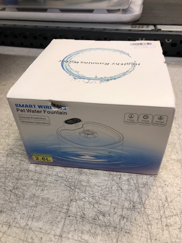 Photo 1 of TEFIRE 2.6L/88oz Cat Water Fountain Battery Operated, Automatic Wireless Pet Water Fountain for Cats Inside, Ultra Quiet Motion Sensor Dog Water Bowl Dispenser with LED Indicator for Dogs, Pets