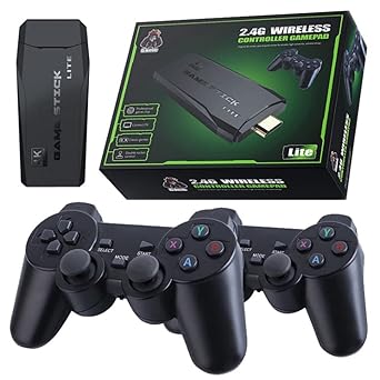 Photo 1 of CONSOLE GAME STICK MINI RETRO 4K 10000+ JOGOS 2 CONTROLE SEM FIO PS1
