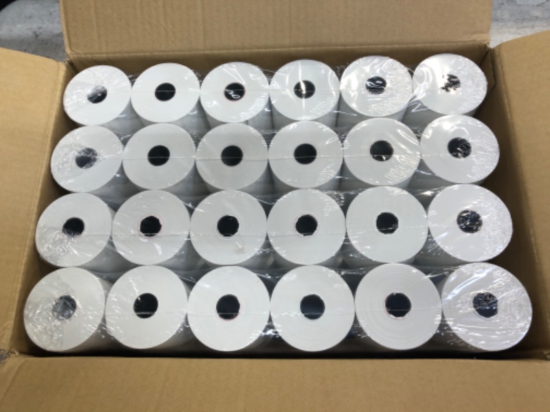 Photo 2 of TK Thermal King, (48 Rolls) 2 1/4" x 150' feet White Thermal Paper Adding Machine/Calculator Cash Register POS Receipt, Fits All Credit Card Terminal Great For Receipt Rolls 48 Rolls 2-1/4" x 150'