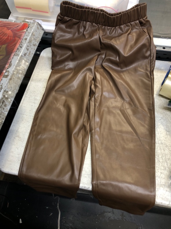 Photo 1 of Brown Faux Leather Pants Medium 