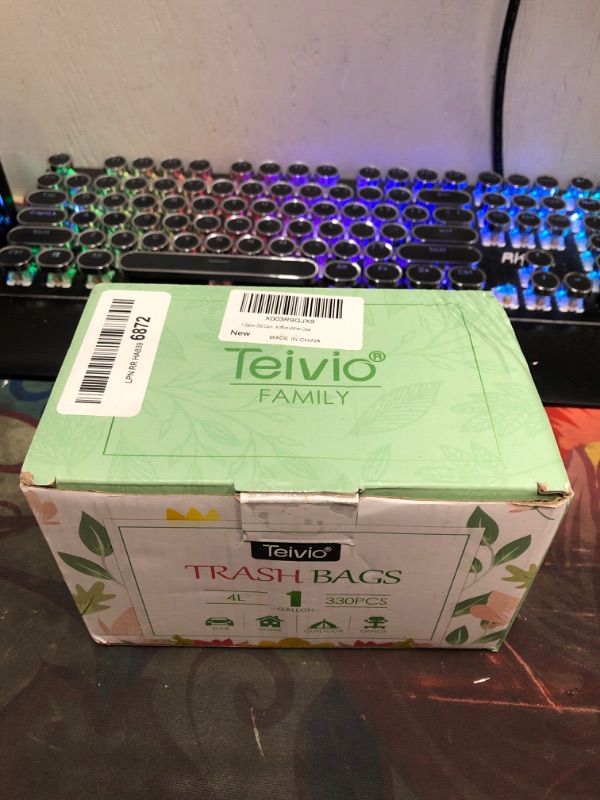 Photo 1 of 1 Gallon 330 Counts Strong Trash Bags Garbage Bags by Teivio, Bathroom Trash Can Bin Liners, Small Plastic Bags for home office kitchen, Clear 330-1Gallon