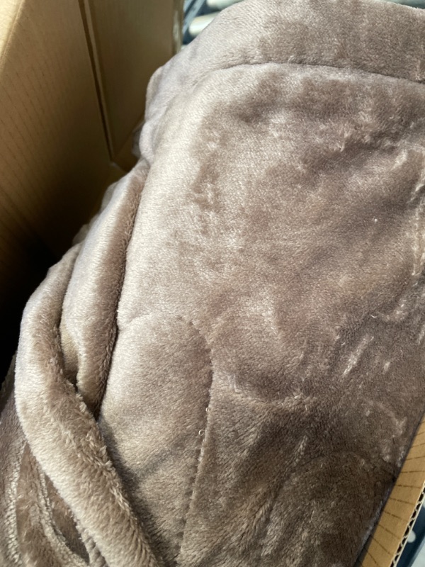 Photo 1 of 100% Polyester Heated Plush Blanket - Full - Mink 