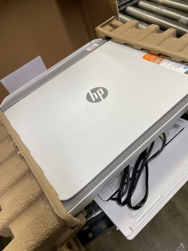 Photo 2 of HP DeskJet 2755e Wireless Color All-in-One Printer with bonus 6 months Instant Ink (26K67A), white 