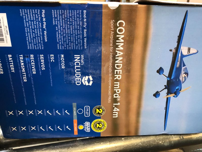 Photo 1 of E-flite RC Airplane Commander MPD 1.4m BNF Basic Transmitter Battery and Charger Not Included with AS3X and Safe Select EFL14850