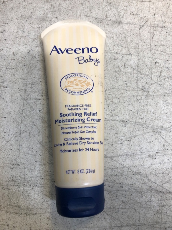 Photo 2 of Aveeno Baby Soothing Relief Moisturizing Cream with Natural Oat Complex Dimethicone, Hypoallergenic Baby Cream to Soothe Rel