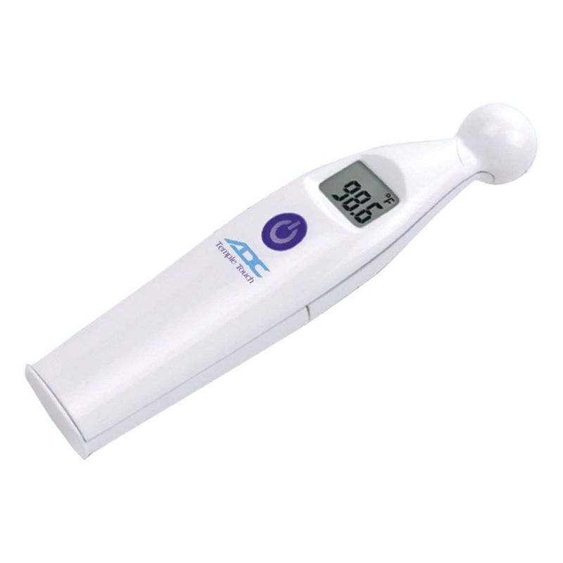 Photo 1 of ADC427QEA - American Diagnostic Corp Adtemp Temple Touch 6 Second Conductive Thermometer, 4-2/3 x 1-1/6 x 1, Dual Scale, 1.5V Battery