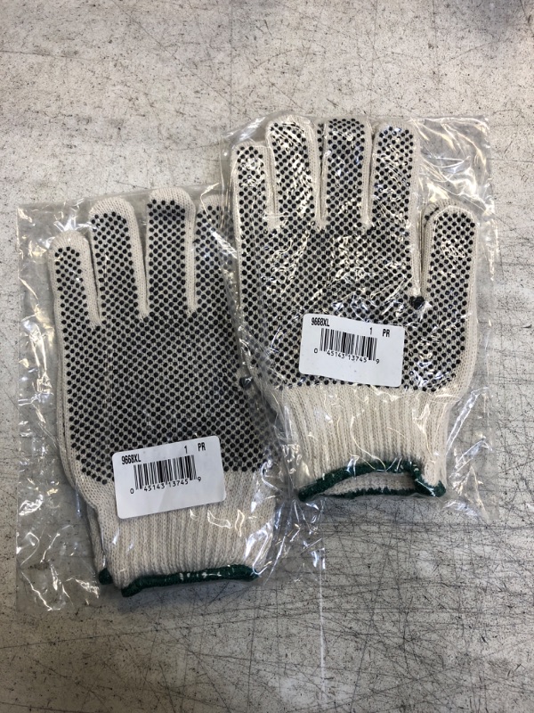 Photo 2 of ( PACK OF 2 ) MCR Safety 9668XL Cotton/Polyester 7 Gauge String Knitted Multi-Purpose Men?s Gloves, Natural, X-Large
