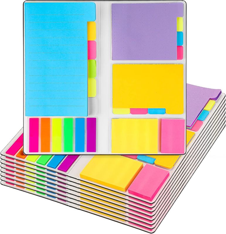 Photo 1 of Teling 8 Pcs Christmas Sticky Pads Set Large and Small Sticky Pads Set Planner Sticky Pads Tabs Bible Sticky Pads Colored Divider Self Stick Pads Bundle for Home Office Supplies, 410 Sheets
