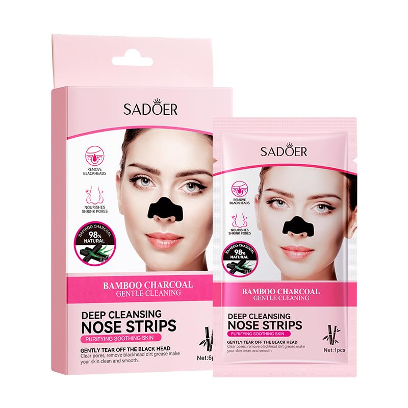 Photo 1 of  PalmJoy Blackhead Pore Strips, Deep Cleansing Charcoal Strips with Instant Blackhead Removal (6PCS)