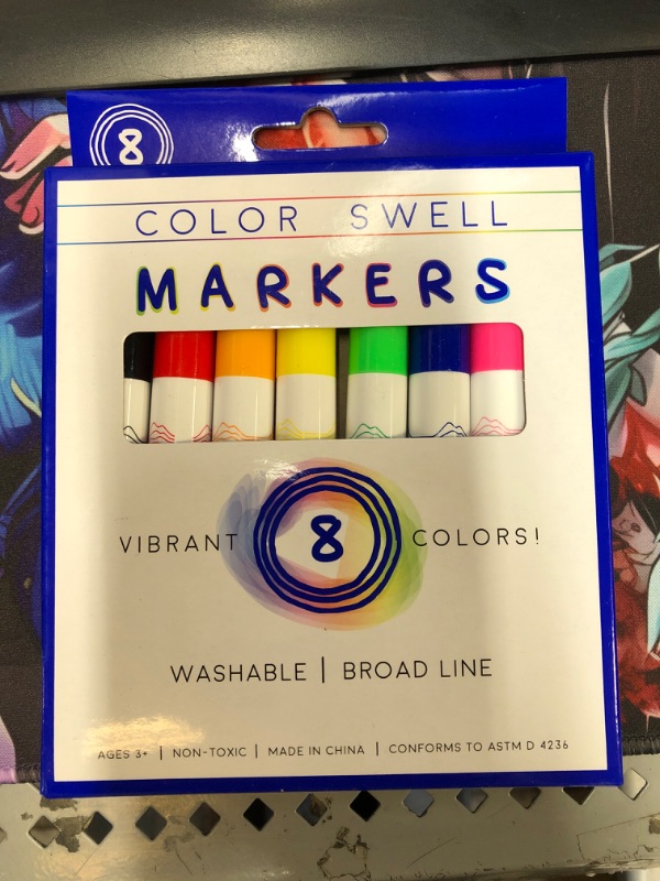 Photo 2 of Color Swell Washable Markers With 8 Vibrant Colors Are Perfect for Teachers, Kids, Parties, and Classrooms