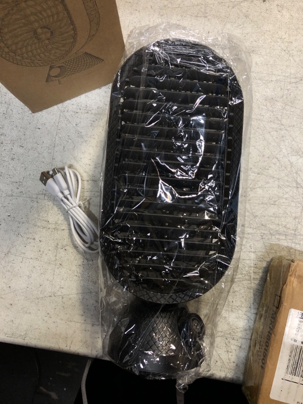 Photo 1 of ETNVOW USB Desk Fan Oscillating Cooling Fan, Portable Table Fan Desktop Fan with Dual Head,Dual Air Circulation,Stepless Speed Quiet USB Tower Fan,Oscillating Fans for home bedroom Office