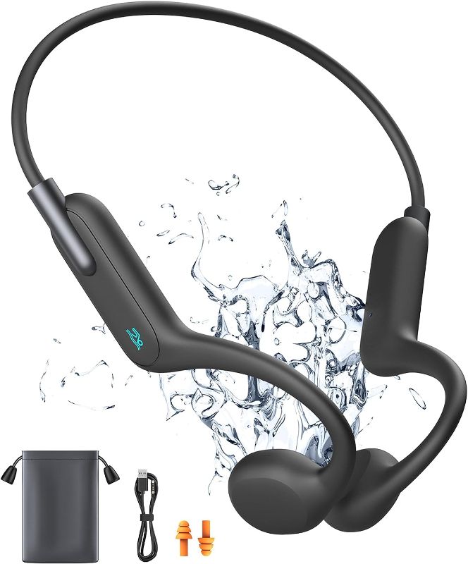 Photo 1 of Bone Conduction Headphones, Wireless Bluetooth 5.3 Swimming IPX8 Professional Waterproof Headset, Built-in 32GB Memory Large Capacity Battery with Microphone Suitable for for Running, Cycling, Drving.
