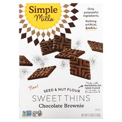 Photo 1 of ( PACK OF 3 ) Simple Mills Sweet Thins Gluten Free Chocolate Brownie 4.25 Oz (BB 01/29/24)
