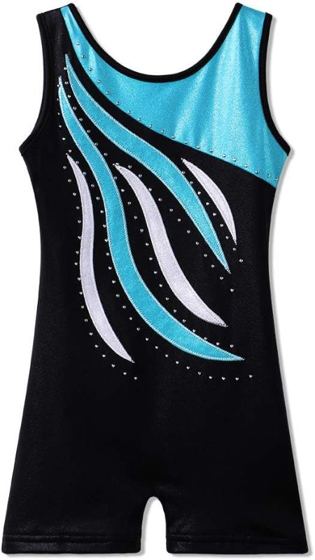 Photo 1 of BAOHULU Leotard for Toddler Girls Gymnastics Shorts Sparkle Embroidery Tank Biketards One Piece 5T