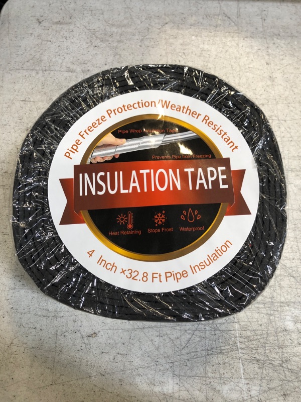 Photo 1 of 32.8ft Pipe Insulation Wrap Tape, 4 InchX32.8 Ft Pipe Insulation Wrap, Water Pipe Insulation Wrap for Winter Freeze Protection Insulation Tape Weather Resistant for Reduce Heat Loss