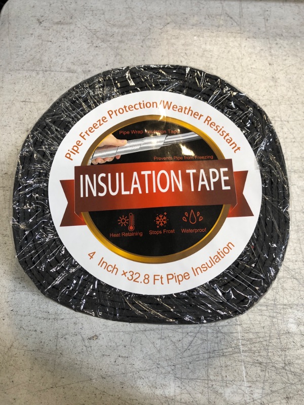 Photo 2 of 32.8ft Pipe Insulation Wrap Tape, 4 InchX32.8 Ft Pipe Insulation Wrap, Water Pipe Insulation Wrap for Winter Freeze Protection Insulation Tape Weather Resistant for Reduce Heat Loss