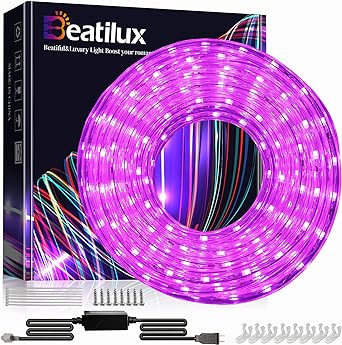 Photo 1 of Beatilux 40 FT LED Rope Lights Outdoor Waterproof,Bendable cuttable Rope Strip Lights for Garden Pool Bedroom Stairs Christmas Holiday Decoration
