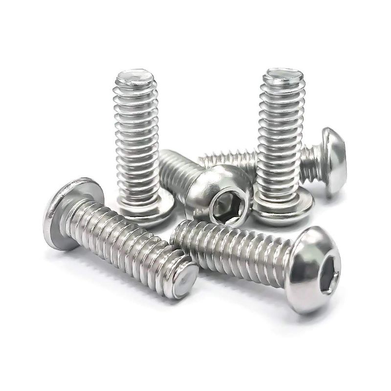 Photo 1 of 1/4-20 x 1" Button Head Socket Cap Bolts Screws, 304 Stainless Steel 18-8, Allen Hex Drive, Bright Finish, Fully Machine Thread, Pack of 100
