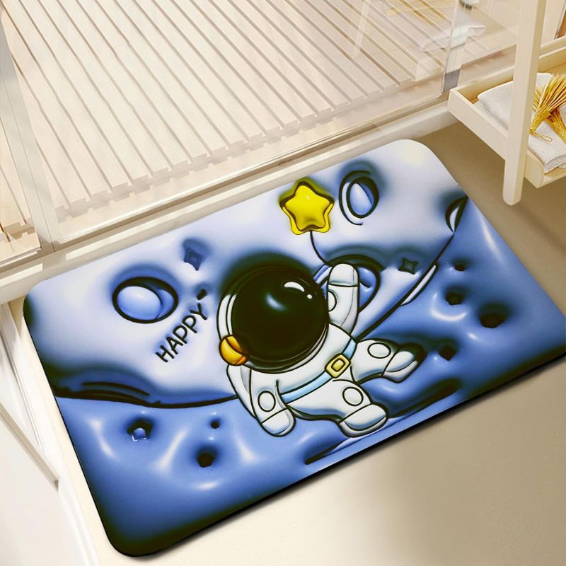 Photo 1 of MXYIYANR 3D Optical Illusion Area Rugs Non-Slip Absorbent Resist Dirt Front Doormat Washable Welcome Mats Inside Floor Rugs for Entryway (16" x 24", Space/Blue)
