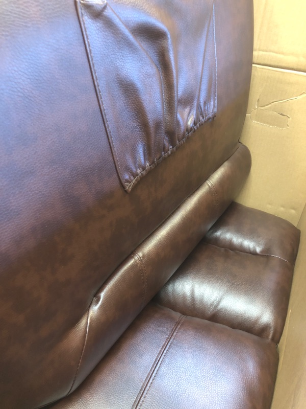 Photo 2 of  Leather Power Wooden Contrast Armrest  Chair Sofa for Living Room and Nursery
incomplete sofa**** for parts only*** missing base*** box 2 of 2, missing box 1out of 2****