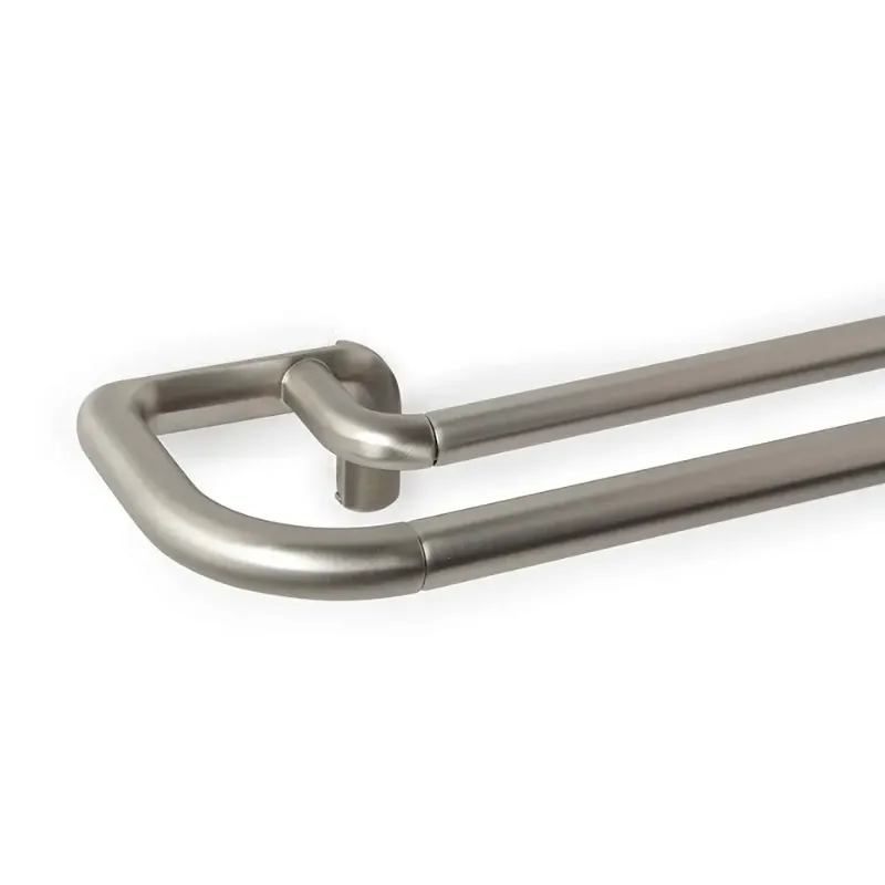 Photo 1 of Double Curtain Rod Set Umbra Wrap Around Design 48 to 88 Inches In Matte Nickel
