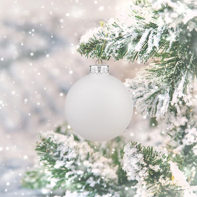 Photo 1 of 6-Pack Plastic Ornaments Christmas Ball Ornaments for Christmas Decorations, Glass Ball Present for Xmas Trees,Festival, Home Party and Wedding Party, Xmas Tree Decorations Set(White)
