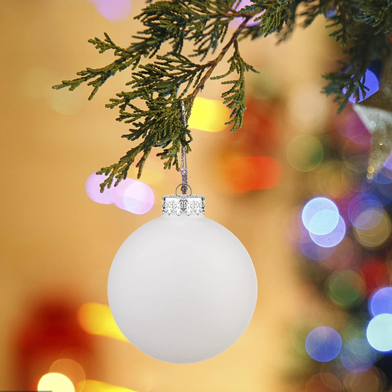 Photo 1 of 6-Pack Plastic Ornaments Christmas Ball Ornaments for Christmas Decorations, Glass Ball Present for Xmas Trees,Festival, Home Party and Wedding Party, Xmas Tree Decorations Set(White)