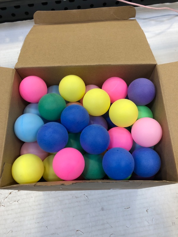 Photo 2 of 100 Pack Balls Table Tennis Balls Multi Colored Balls 40mm Plastic Balls 40mm Beer Balls Bulk Small Balls Washable Game Balls for Carnival Pool Games, Party Decoration Pet Toy Sports Vivid Color