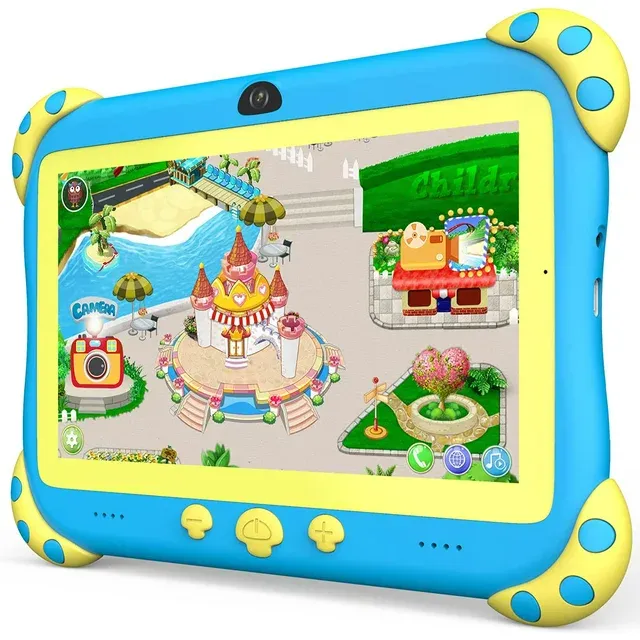 Photo 1 of Kids Tablet 7 inch Tablet for Kids WiFi Kids Tablets 32G Android 10.0 Dual Camera Educational Games Parental Control, Toddler Tablet with Kids Software Pre-Installed Kid-Proof YouTube Netflix (Blue)