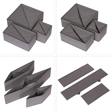 Photo 1 of 12 Pack Foldable Cloth Storage Box Closet Dresser Drawer Organizer Fabric Baskets Bins Containers Divider for Baby Clothes Underwear Bras Socks Lingerie Clothing,M Grey 444
Brand: DIOMMELL