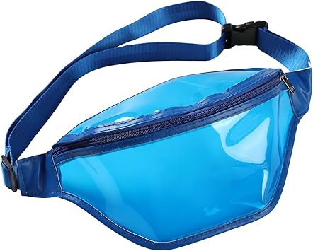 Photo 1 of Clear Fanny Pack Stadium Approved for Women, Clear Waist Bag with Adjustable Belt, Transparent Crossbody Bag for Shopping Concert Festival, Blue