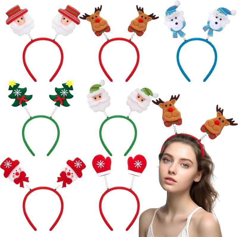 Photo 1 of LovesTown 7PCS Christmas Headbands, Christmas Party Headbands Holiday Elf Hat Headpieces for Women Men Kids Gifts Christmas Party Supplies and Photo Booth