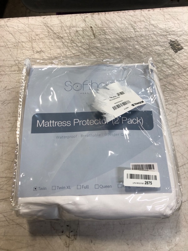 Photo 2 of 2 Pack Twin Size Premium Waterproof Mattress Protector, Soft Breathable Mattress Pad Cover, Noiseless Waterproof Bed Cover - Stretch to 21" Fitted Deep Pocket Mattress Protection Cover 2 Pack Mattress Protector Twin