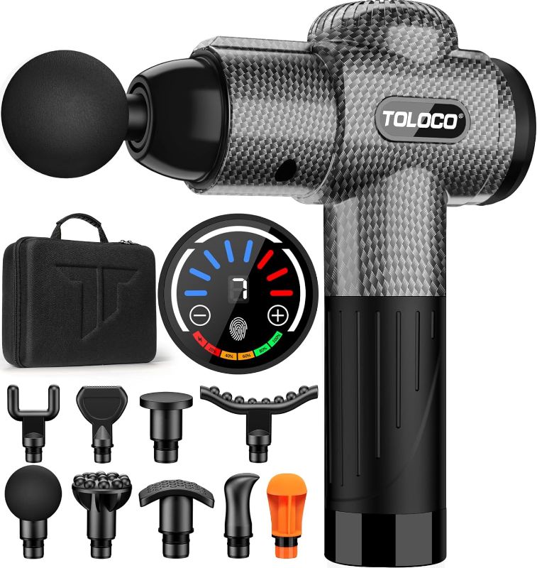 Photo 1 of 
TOLOCO Massage Gun, Muscle Massage Gun Deep Tissue for Athletes with 10 Massage Heads, Electric Percussion Massager for Any Pain Relief, Carbon