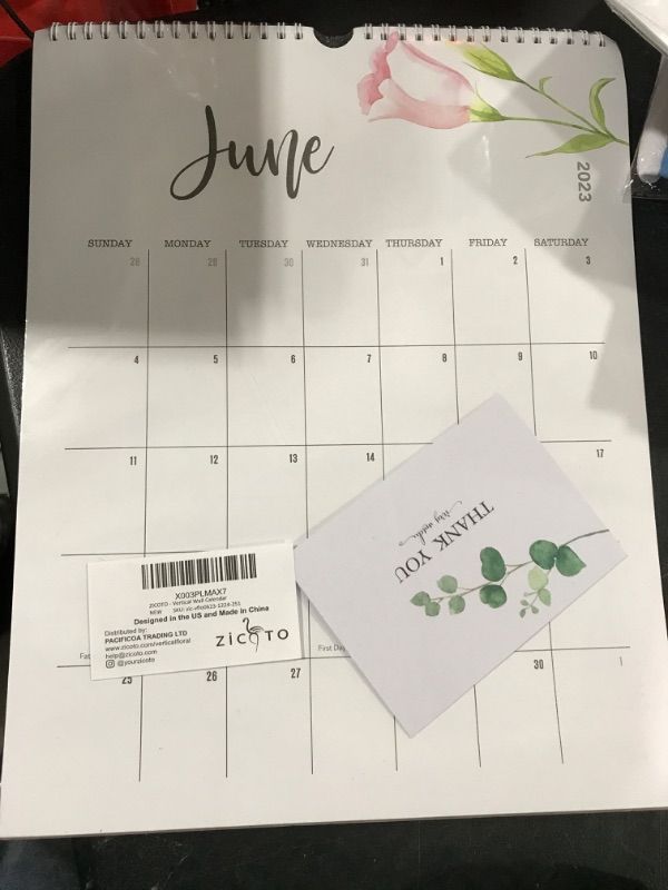 Photo 2 of Aesthetic Floral 2024 Wall Calendar - Runs from June 2023 Until December 2024 - The Perfect 2023-24 Monthly Calendar for Easy Planning