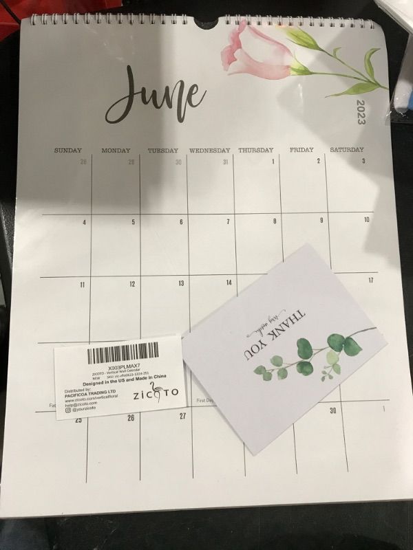 Photo 1 of Aesthetic Floral 2024 Wall Calendar - Runs from June 2023 Until December 2024 - The Perfect 2023-24 Monthly Calendar for Easy Planning