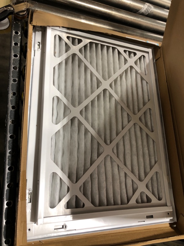 Photo 2 of 20" X 14" Return Air Filter Grille - Filter Included - Easy Plastic Tabs for Removable Face/Door - HVAC Vent Duct Cover - White [Outer Dimensions: 21.
